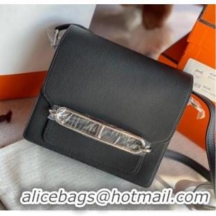 Classic Hermes Roulis 19cm Evercolor 9D H9003 black&Silver