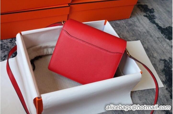 Modern Classic Hermes Roulis 19cm Evercolor 9D H9003 red&Gold