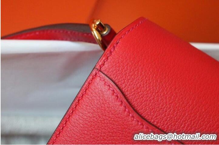 Modern Classic Hermes Roulis 19cm Evercolor 9D H9003 red&Gold