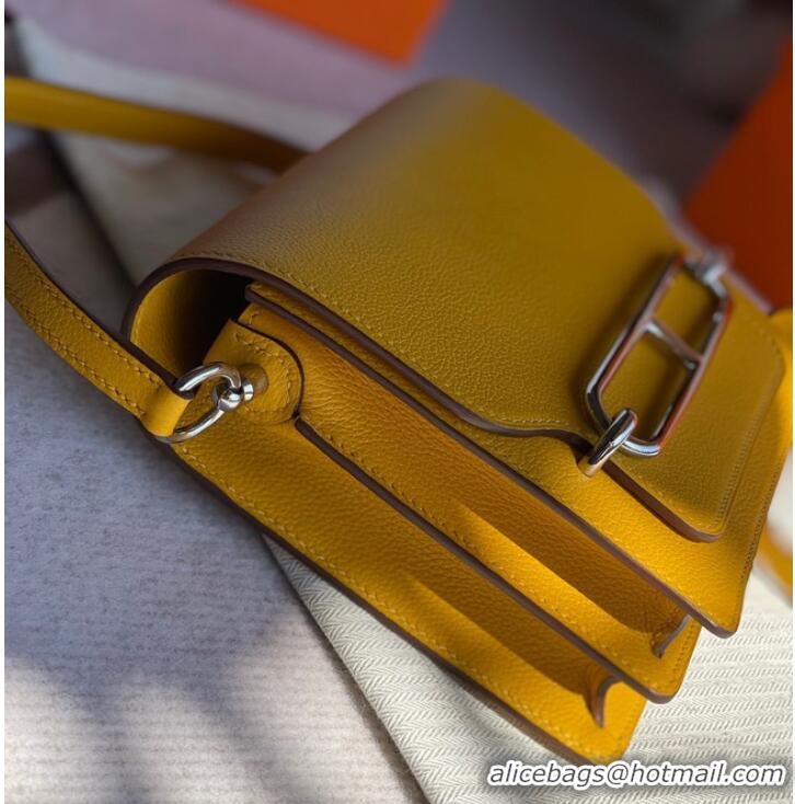 Super Quality Hermes Roulis 19cm Evercolor 9D H9003 yellow&Silver