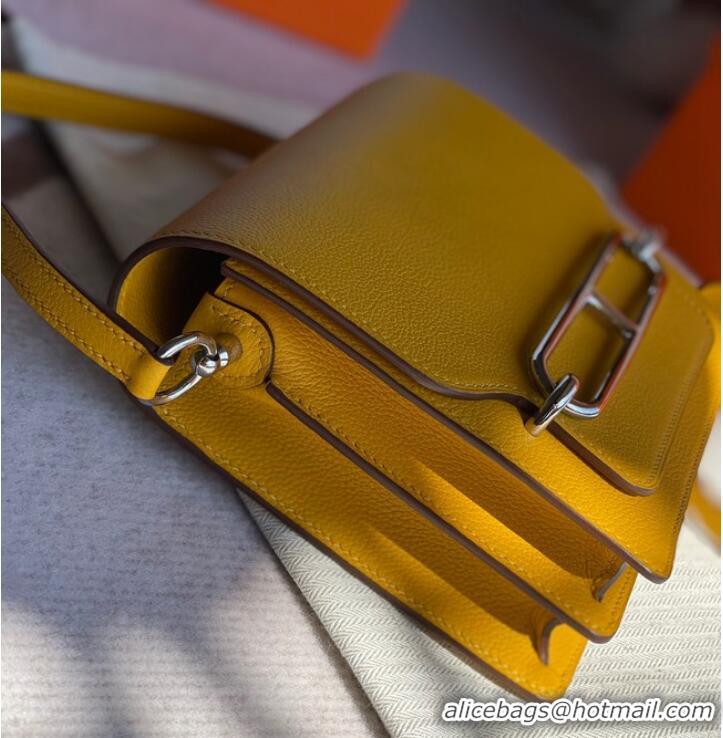 Super Quality Hermes Roulis 19cm Evercolor 9D H9003 yellow&Silver