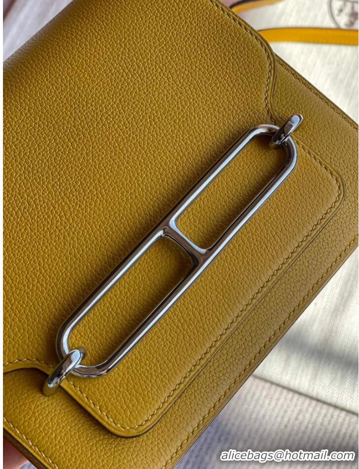 Super Quality Hermes Roulis 19cm Evercolor 9D H9003 yellow&Silver