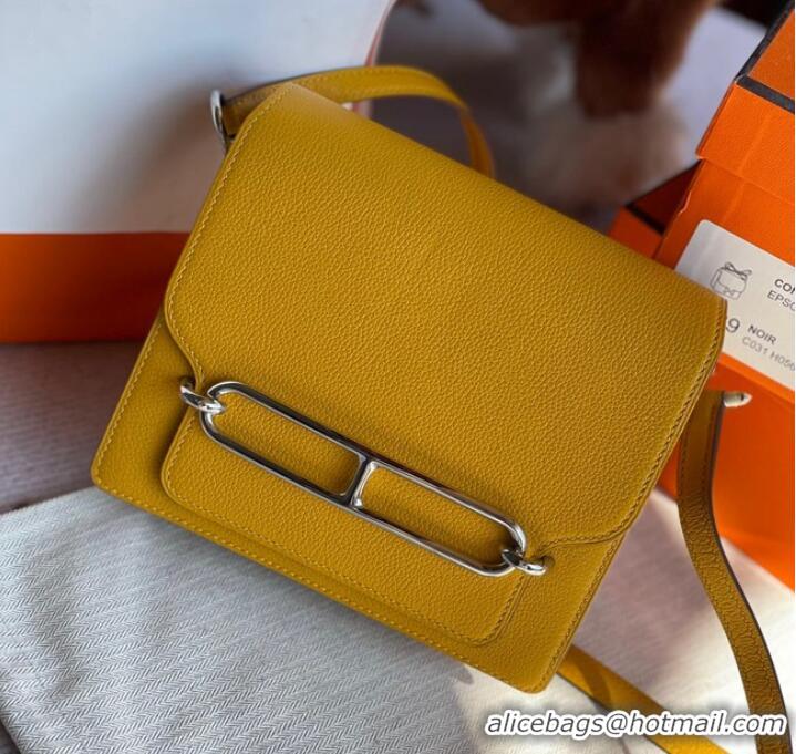 Super Quality Hermes Roulis 19cm Evercolor 9D H9003 yellow&Silver