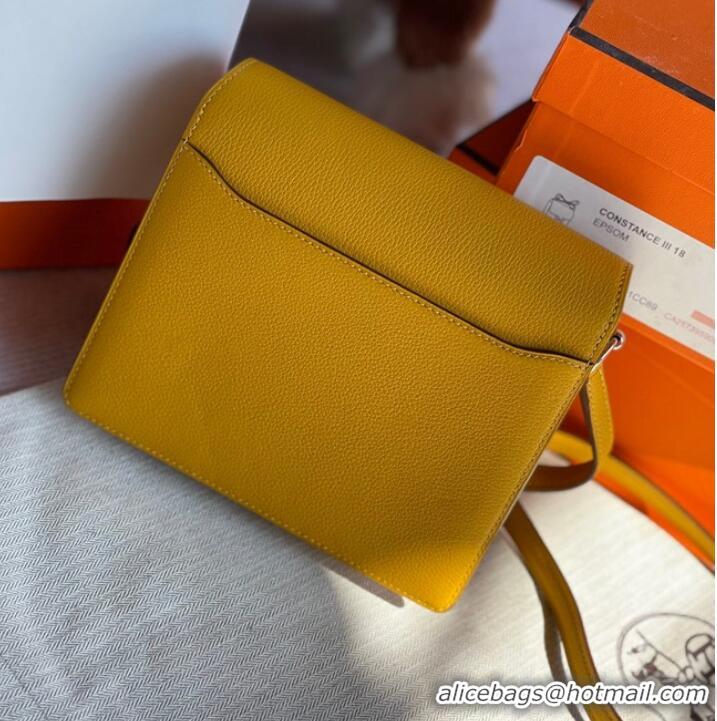 Super Quality Hermes Roulis 19cm Evercolor 9D H9003 yellow&Silver