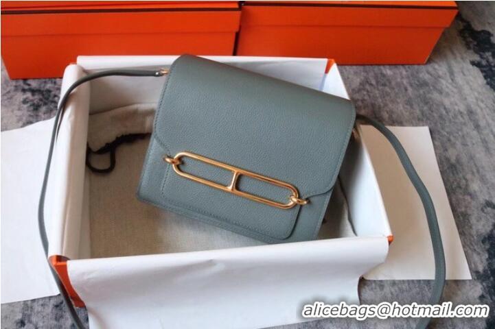 Top Quality Hermes Roulis 19cm Evercolor 9D H9003 gray&Gold