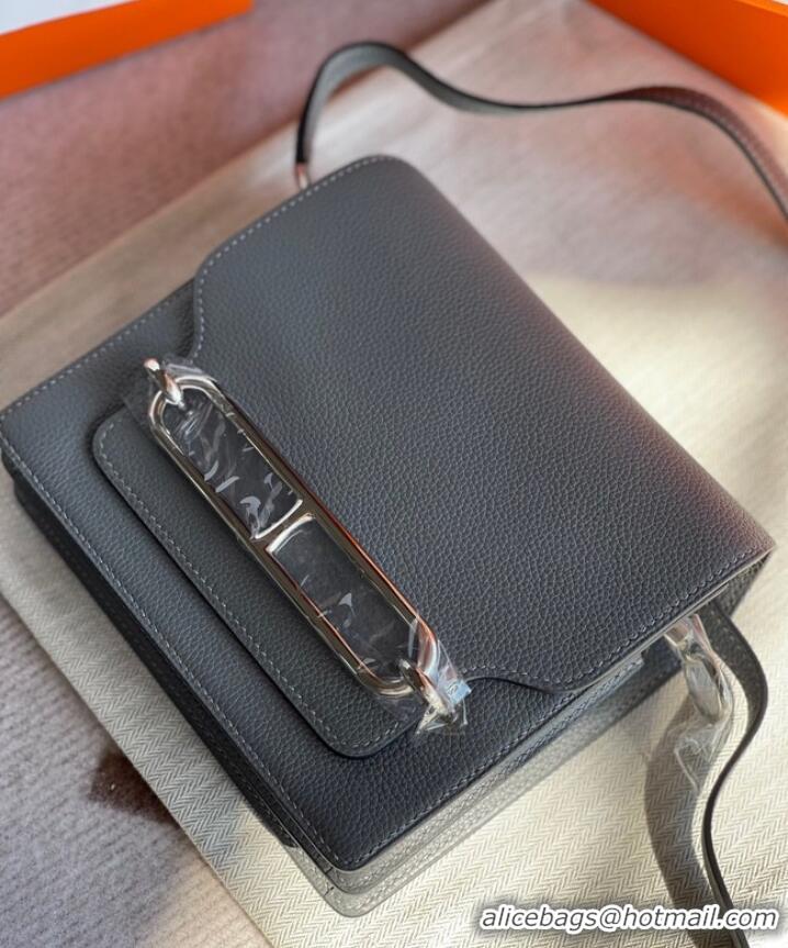 Famous Brand Hermes Roulis 19cm Evercolor 9D H9003 gray&Silver