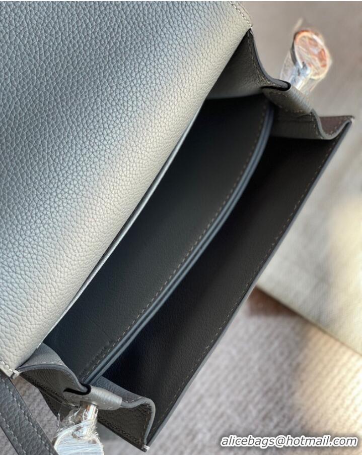 Famous Brand Hermes Roulis 19cm Evercolor 9D H9003 gray&Silver