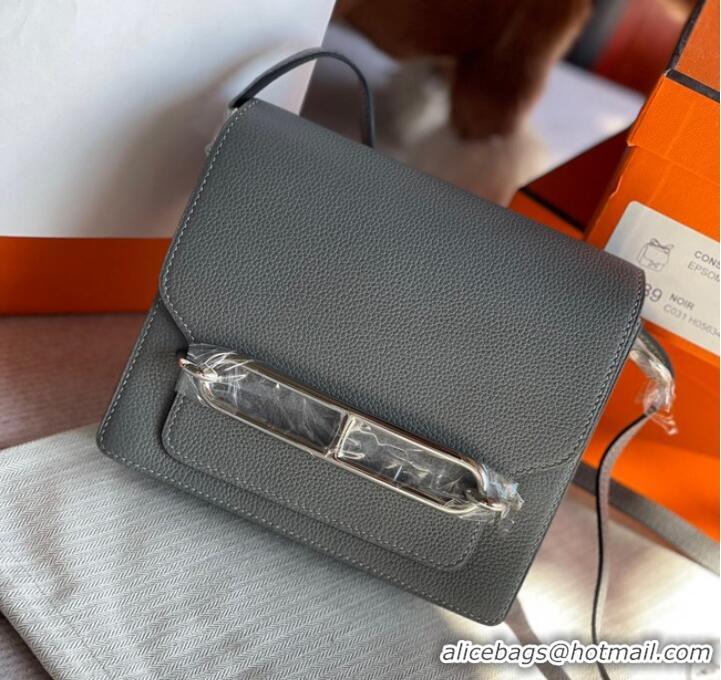 Famous Brand Hermes Roulis 19cm Evercolor 9D H9003 gray&Silver