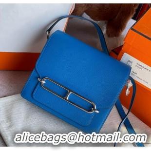 Buy Luxury Hermes Roulis 19cm Evercolor 9D H9003 Electro optic blue&Silver