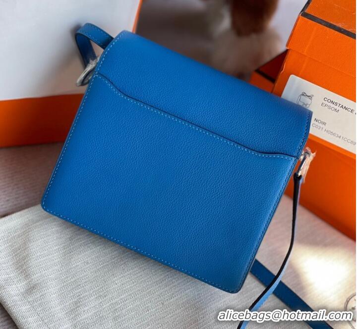 Buy Luxury Hermes Roulis 19cm Evercolor 9D H9003 Electro optic blue&Silver