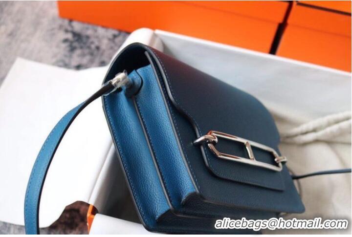 Good Product Hermes Roulis 19cm Evercolor 9D H9003 blue&Silver