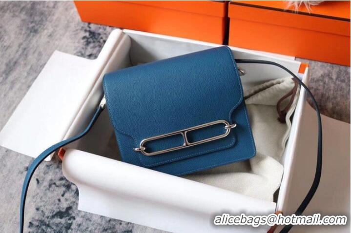 Good Product Hermes Roulis 19cm Evercolor 9D H9003 blue&Silver