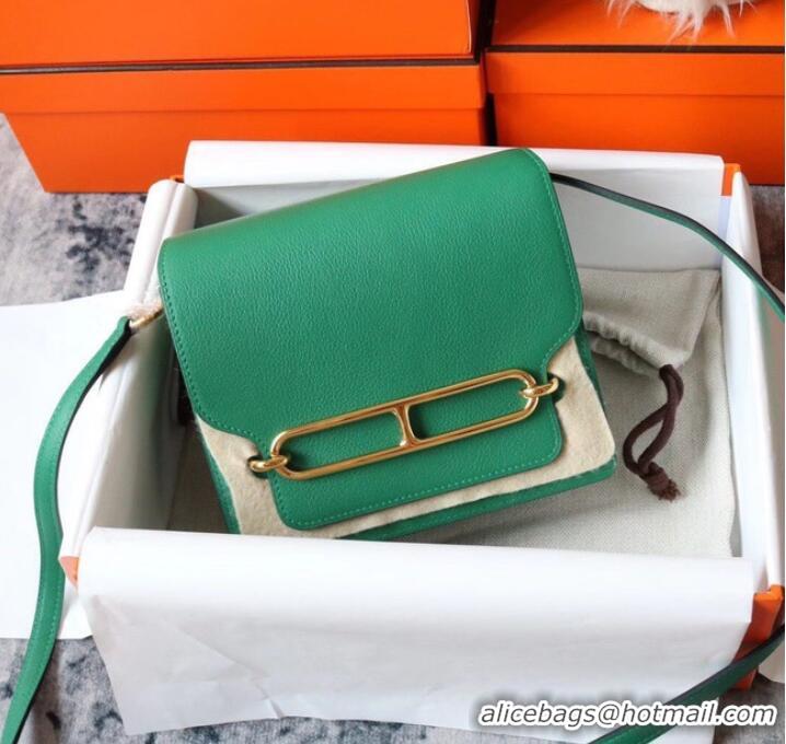 Good Product Hermes Roulis 19cm Evercolor 9D H9003 green&Gold