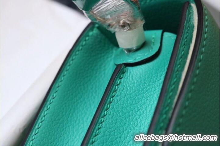 Original Cheap Hermes Roulis 19cm Evercolor 9D H9003 Lake water green&Silver