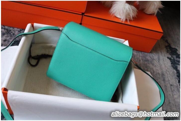 Original Cheap Hermes Roulis 19cm Evercolor 9D H9003 Lake water green&Silver