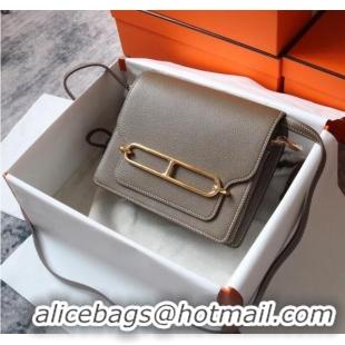 Cheapest Hermes Roulis 19cm Evercolor 9D H9003 dark gray&Gold