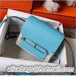 Shop Grade Hermes Roulis 19cm Evercolor 9D H9003 sky blue&Silver