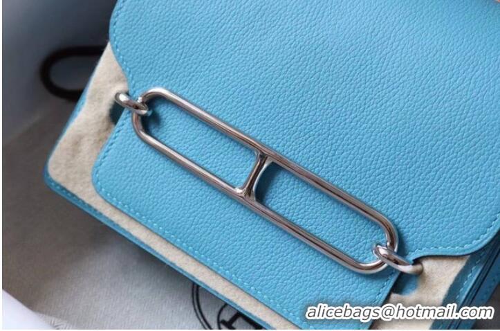 Shop Grade Hermes Roulis 19cm Evercolor 9D H9003 sky blue&Silver