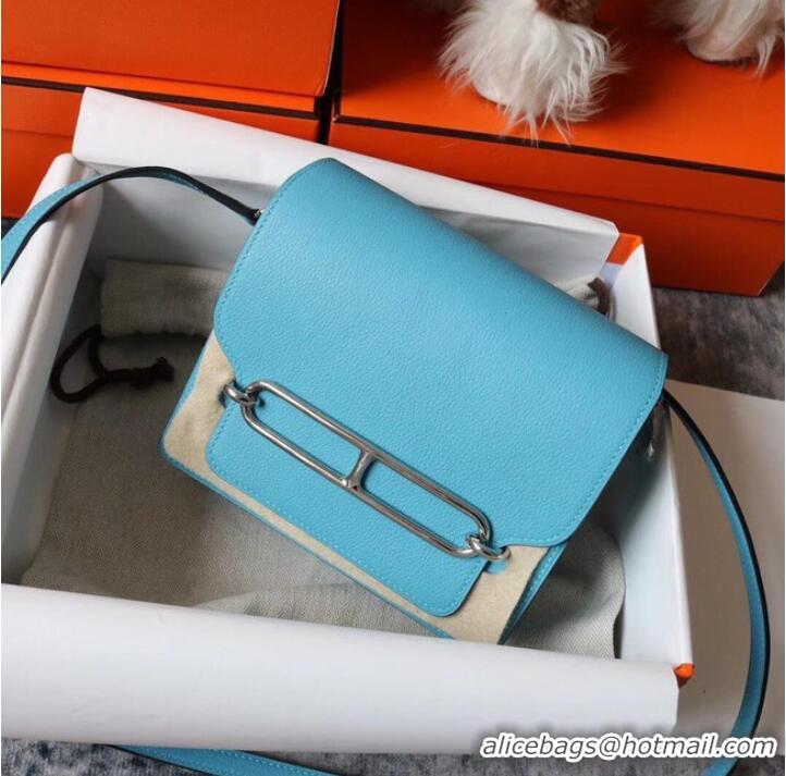 Shop Grade Hermes Roulis 19cm Evercolor 9D H9003 sky blue&Silver