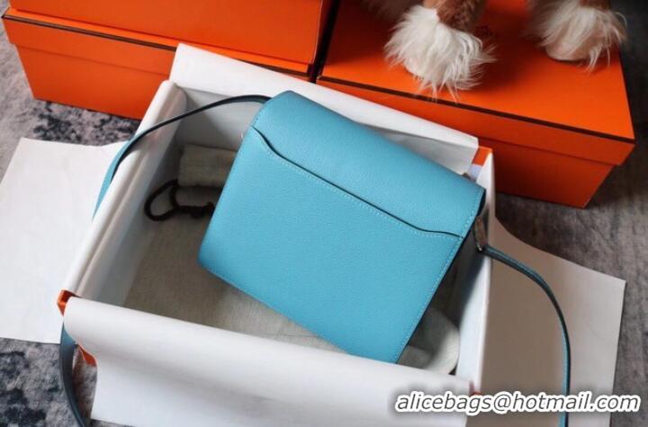 Shop Grade Hermes Roulis 19cm Evercolor 9D H9003 sky blue&Silver