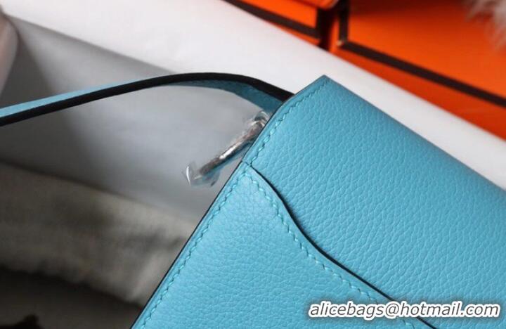 Shop Grade Hermes Roulis 19cm Evercolor 9D H9003 sky blue&Silver