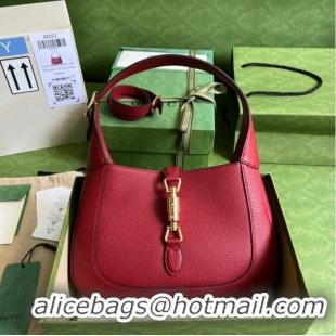 Top Quality Gucci Jackie 1961 mini natural grain leather hobo bag 637091 red