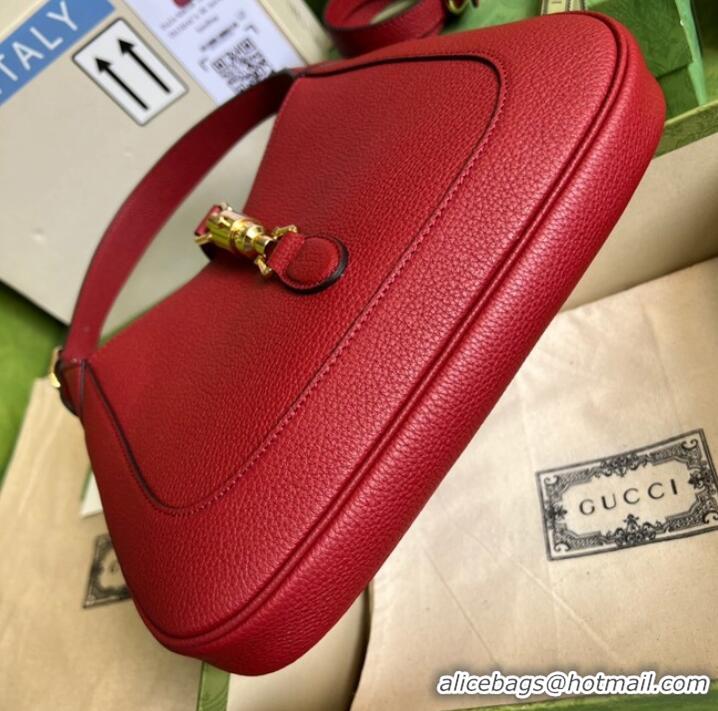 Top Quality Gucci Jackie 1961 mini natural grain leather hobo bag 637091 red