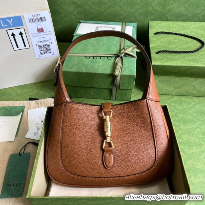 Good Taste Gucci Jackie 1961 mini natural grain leather hobo bag 637091 brown