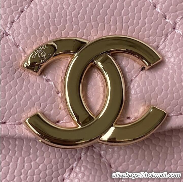 Inexpensive Chanel Grained Calfskin CLUTCH WITH CHAIN AP2758 Light Pink