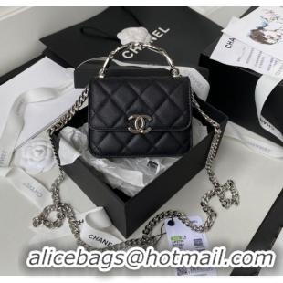 Good Product Chanel Grained Calfskin CLUTCH WITH CHAIN AP2758 black