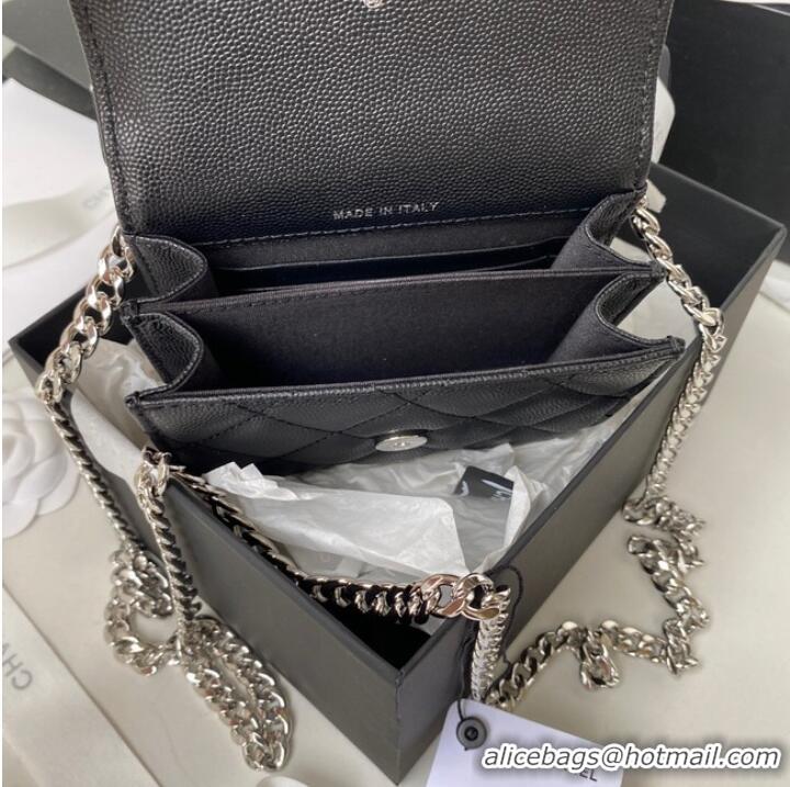 Good Product Chanel Grained Calfskin CLUTCH WITH CHAIN AP2758 black