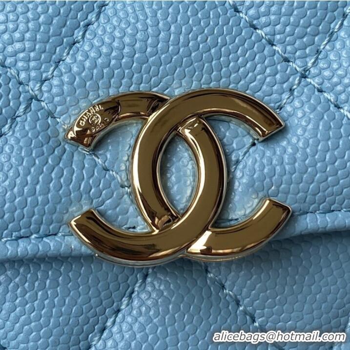 Top Quality Chanel Grained Calfskin CLUTCH WITH CHAIN AP2758 blue