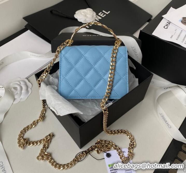 Top Quality Chanel Grained Calfskin CLUTCH WITH CHAIN AP2758 blue