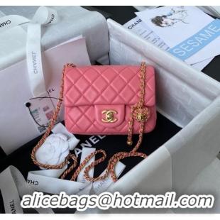 Reasonable Price Chanel MINI Flap Bag Original Sheepskin Leather AS1786 pink