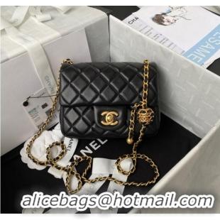 Shop Grade Chanel MINI Flap Bag Original Sheepskin Leather AS1786 black