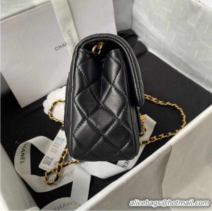 Shop Grade Chanel MINI Flap Bag Original Sheepskin Leather AS1786 black