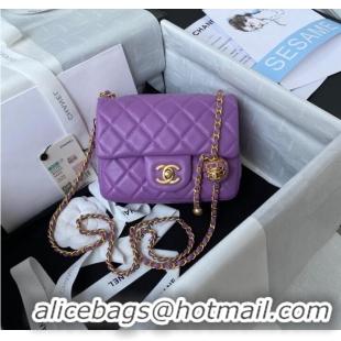 Cheapest Chanel MINI Flap Bag Original Sheepskin Leather AS1786 purple