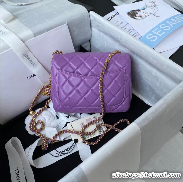 Cheapest Chanel MINI Flap Bag Original Sheepskin Leather AS1786 purple