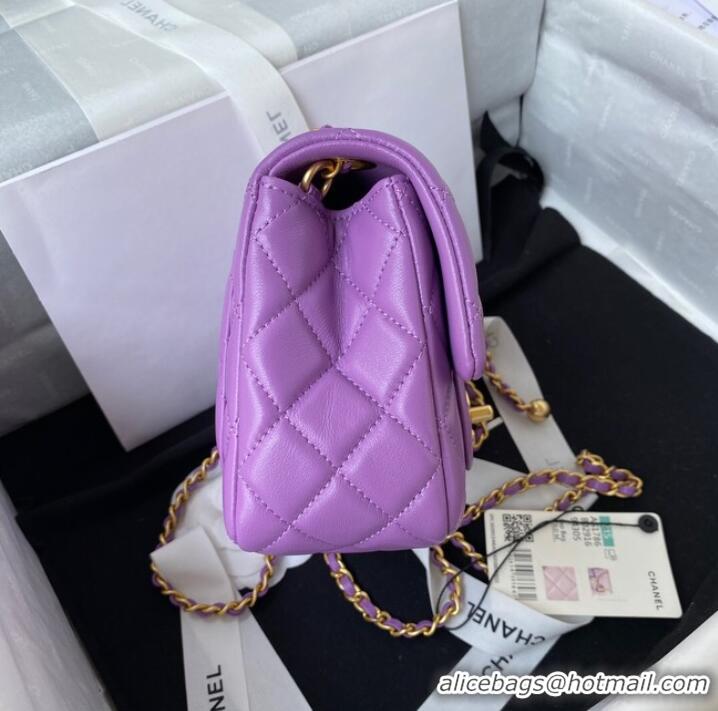 Cheapest Chanel MINI Flap Bag Original Sheepskin Leather AS1786 purple