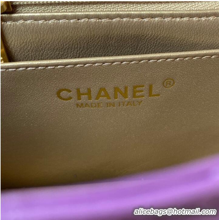 Cheapest Chanel MINI Flap Bag Original Sheepskin Leather AS1786 purple