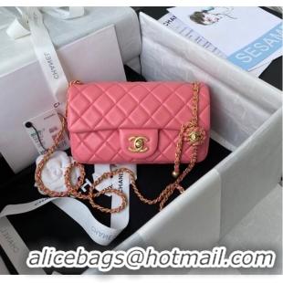 Good Product Chanel small Flap Bag Original Sheepskin Leather AS1787 pink