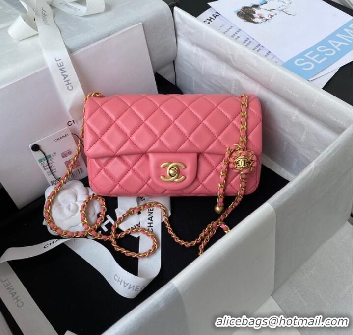 Good Product Chanel small Flap Bag Original Sheepskin Leather AS1787 pink