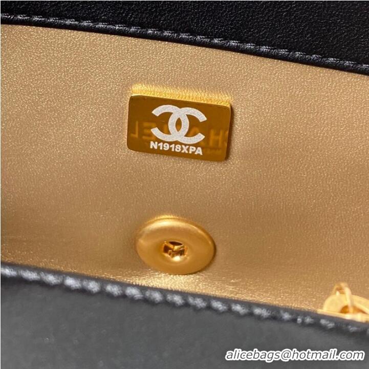 Promotional Chanel small Flap Bag Original Sheepskin Leather AS1787 black