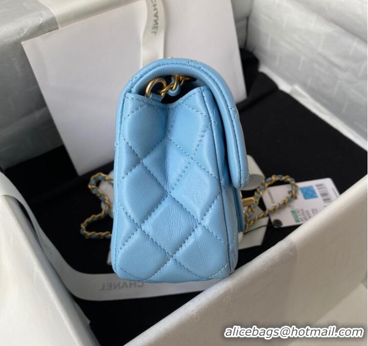 Top Quality Chanel small Flap Bag Original Sheepskin Leather AS1787 sky blue