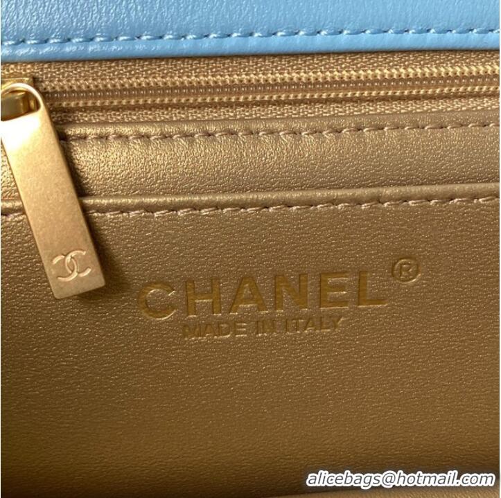 Top Quality Chanel small Flap Bag Original Sheepskin Leather AS1787 sky blue