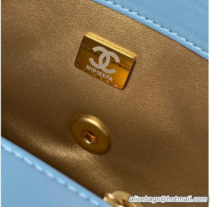 Top Quality Chanel small Flap Bag Original Sheepskin Leather AS1787 sky blue