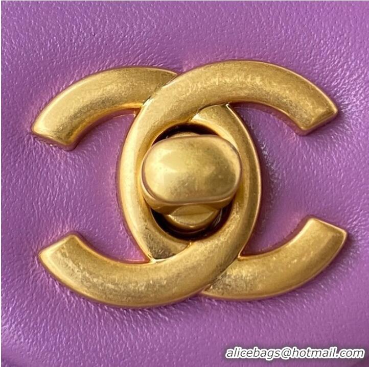 Pretty Style Chanel small Flap Bag Original Sheepskin Leather AS1787 purple