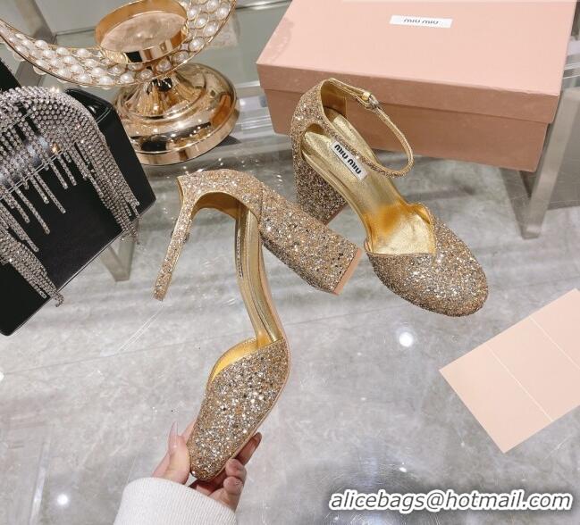 Good Product Miu Miu Sequins Pumps 8.5cm MU1948 Gold 2022