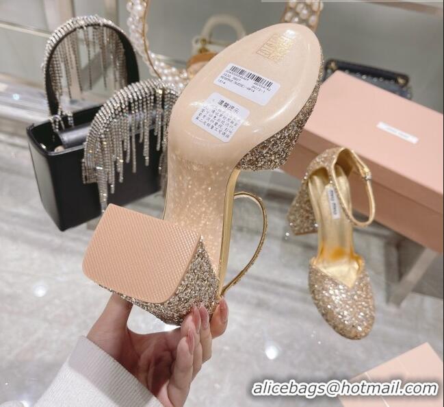 Good Product Miu Miu Sequins Pumps 8.5cm MU1948 Gold 2022