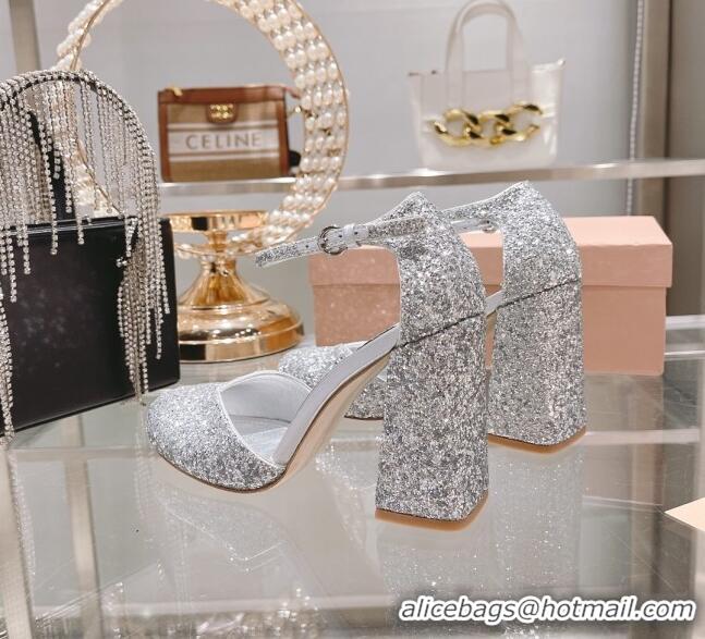 ​Pretty Style Miu Miu Sequins Pumps 8.5cm MU1948 Silver 2022